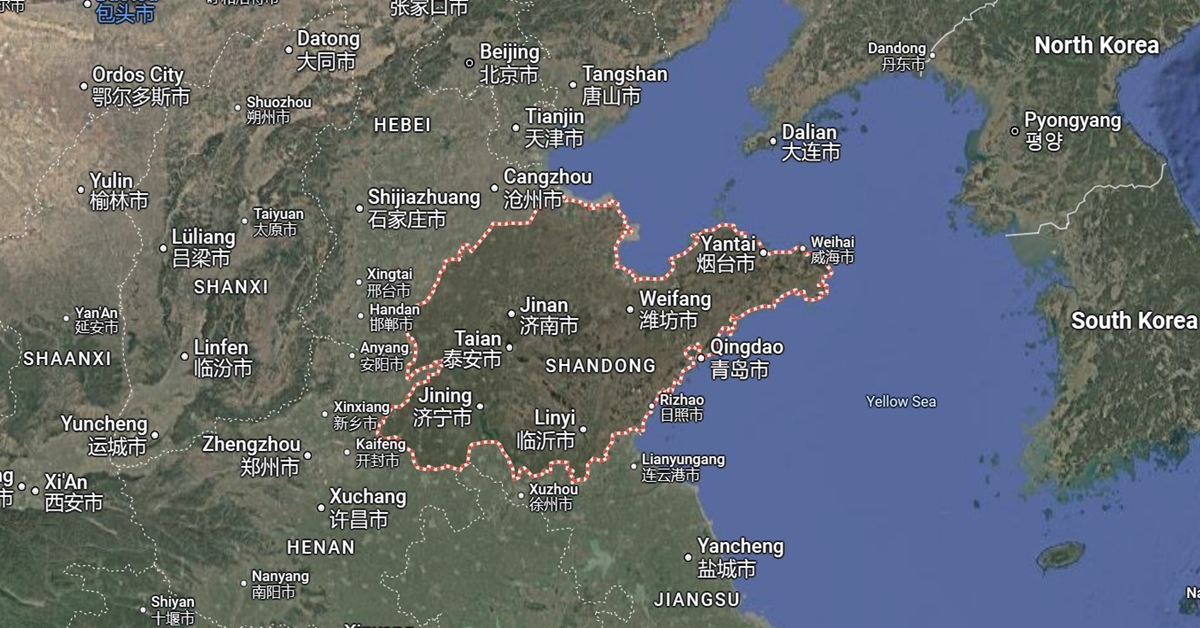 Shandong in China map