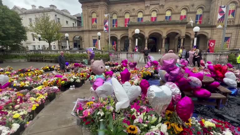 Flowers, heart-shaped balloons left as tributes to Southport stabbing victims