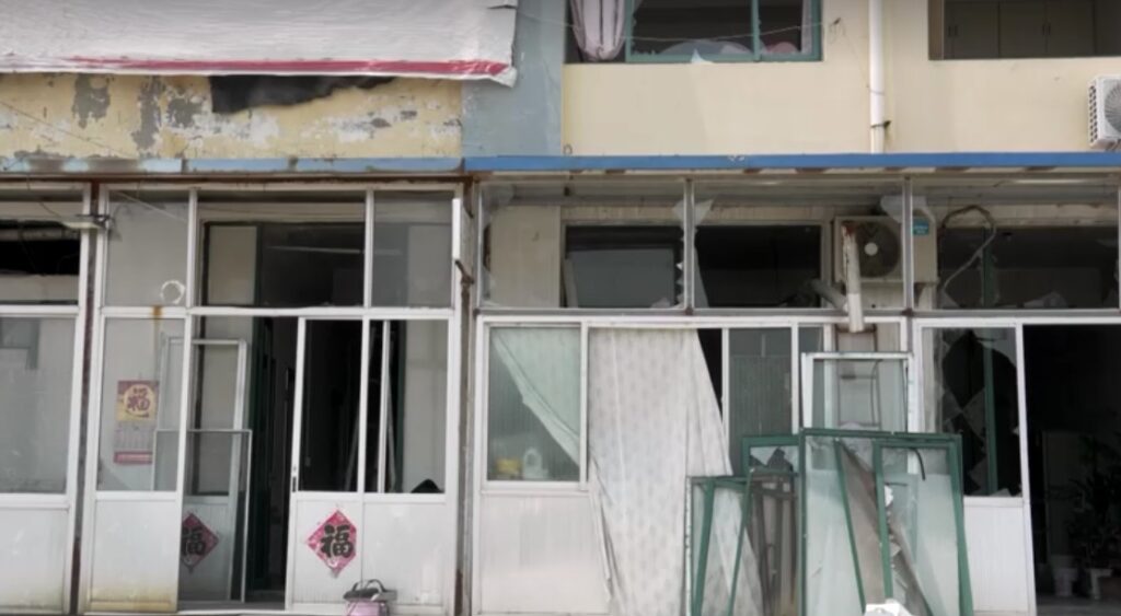 windows shattered from China's chemical plant blast
