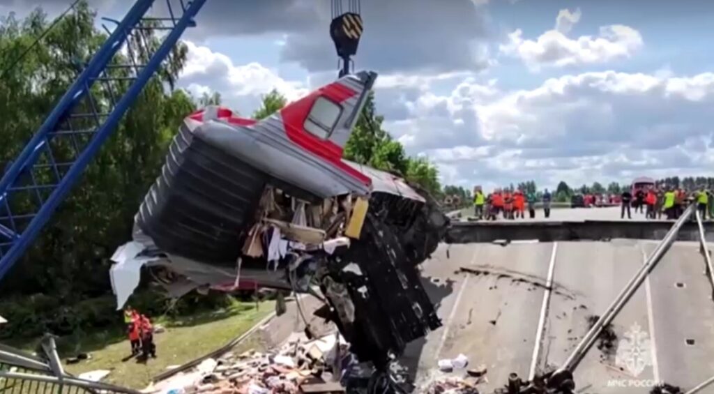 Wreckage cleared from site of bridge collapse that killed seven in Russia’s Bryansk region