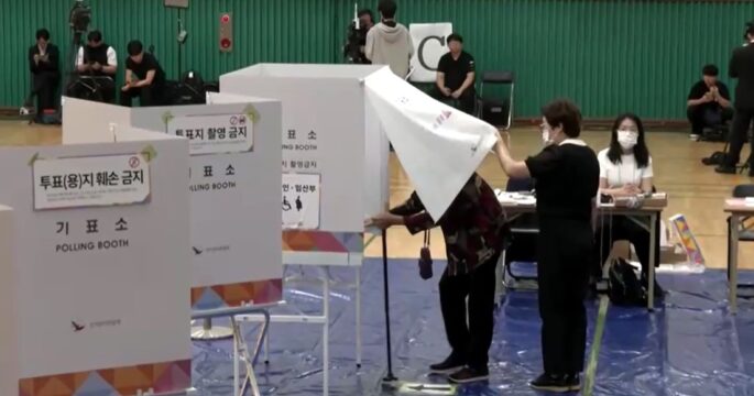 South Korea's presidential election voting place