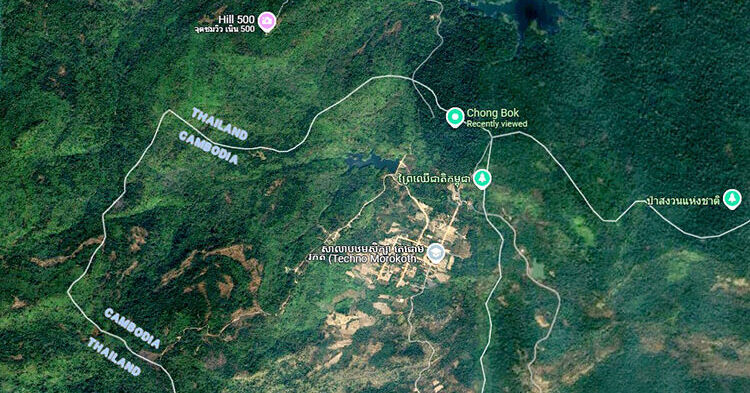Location of the incident between Cambodian and Thai troops according to Khmer Times