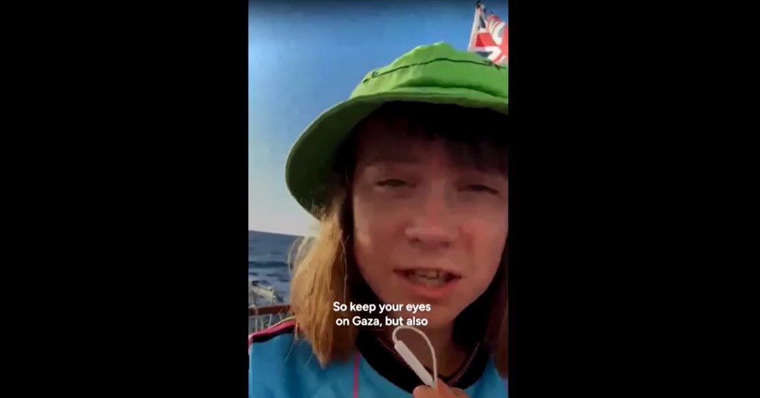 Greta Thunberg on boat sailing to Gaza