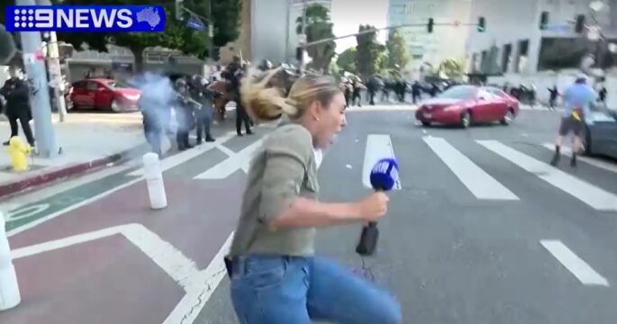 Australian journalist hit with rubber bullet during LA protests