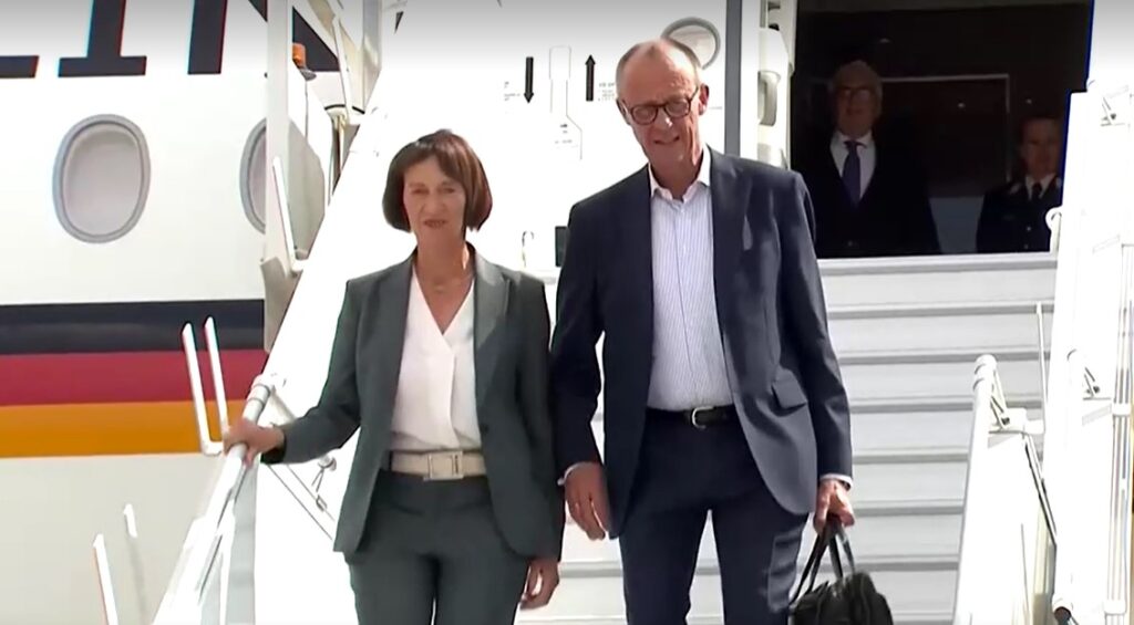 German Chancellor Friedrich Merz and wife arrive for G7 summit in Canada