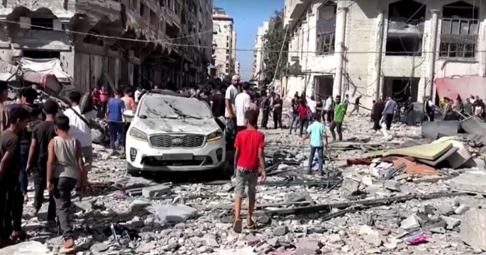 damaged building in north Gaza from Israeli attack 27 June 2025