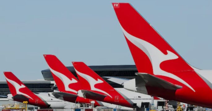tails of Qantas planes