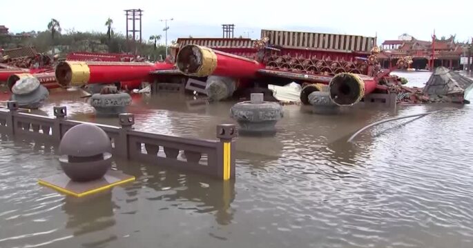 Typhoon Danas leaves destruction in southern Taiwan with record winds
