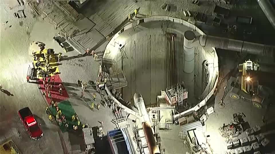 collapsed Los Angeles tunnel wide shot