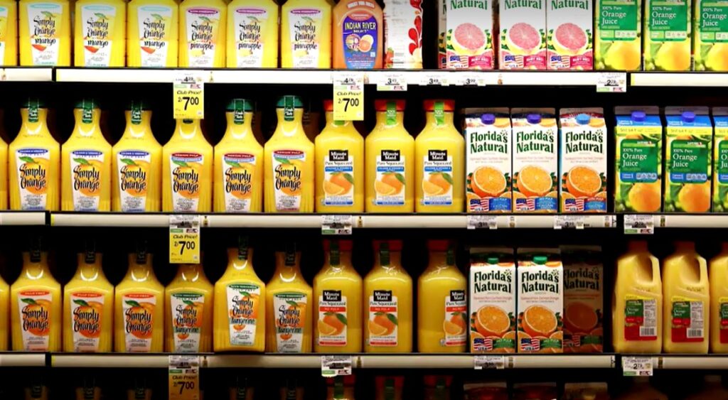 orange juice products sold in US