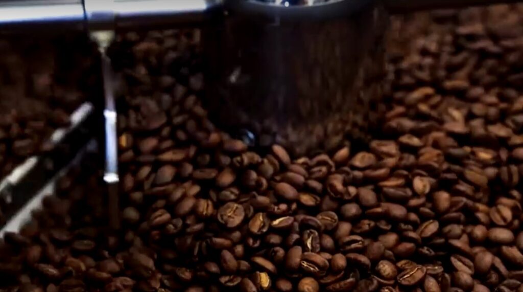 coffee beans being roasted
