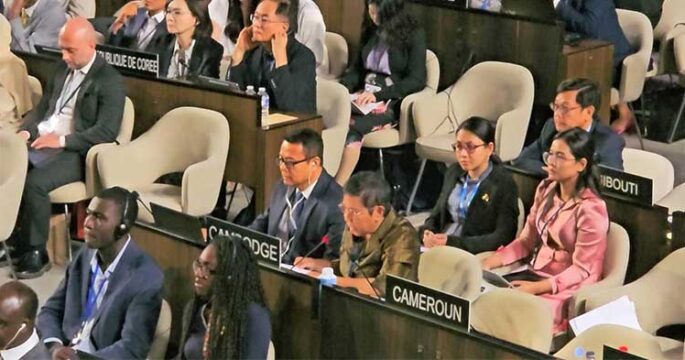 Cambodia's Minister of Culture and Fine Arts speaks at Session of the World Heritage Committee of UNESCO