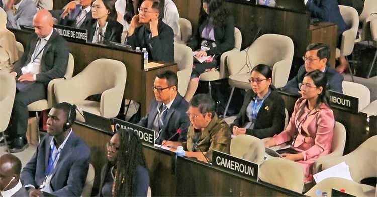 Cambodia's Minister of Culture and Fine Arts speaks at Session of the World Heritage Committee of UNESCO