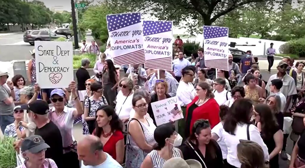 A show of support amid mass layoffs at the State Department