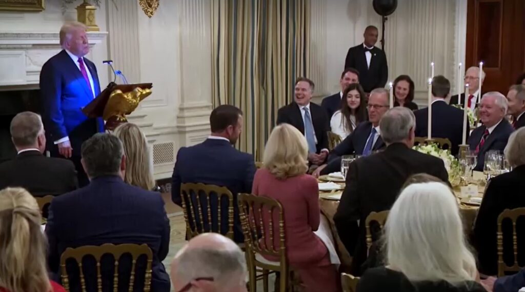 Trump made the comment during a dinner with Republican lawmakers at the White House
