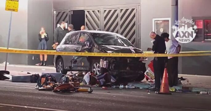 car hits crowd outside Los Angeles club
