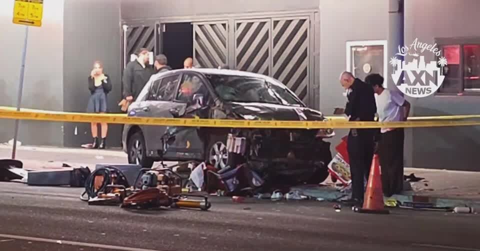 car hits crowd outside Los Angeles club