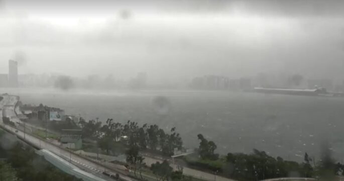 Hong Kong braves heavy rain and strong winds as typhoon Wipha approaches
