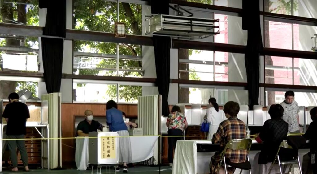 Voting in Japan for upper house race