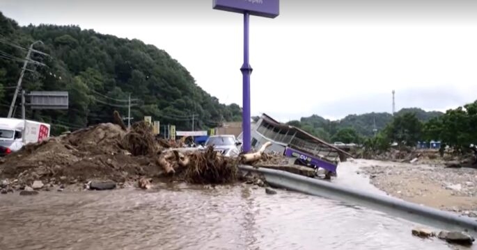 Torrential rain and flooding in South Korea