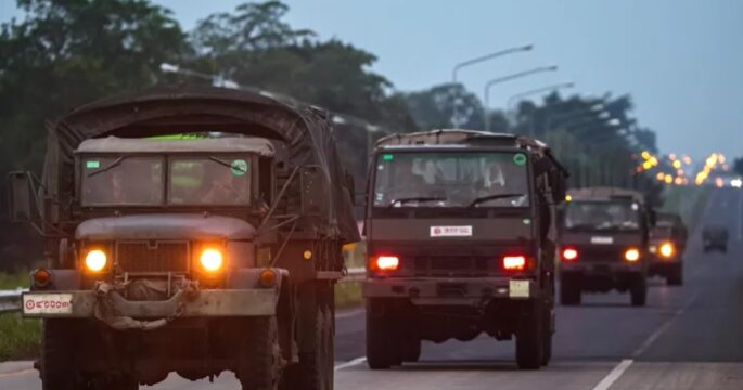 Thai military convoy in Surin