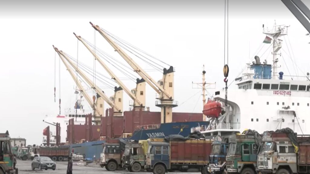 Cranes at port in India