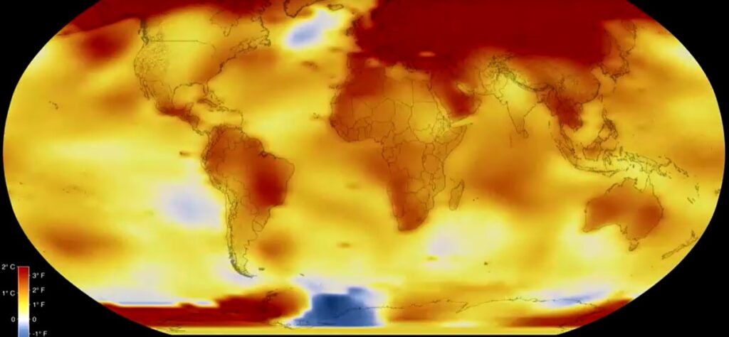 map show global heat in 2020