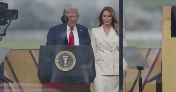 Trump and Melania arrive at military parade 15 June 2025