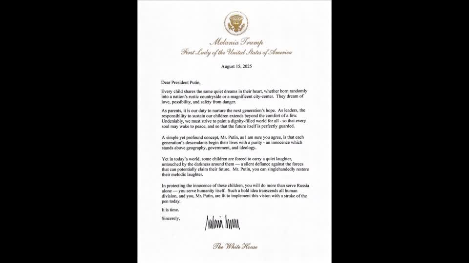 Melania Trump sends letter to Putin about children in Ukraine