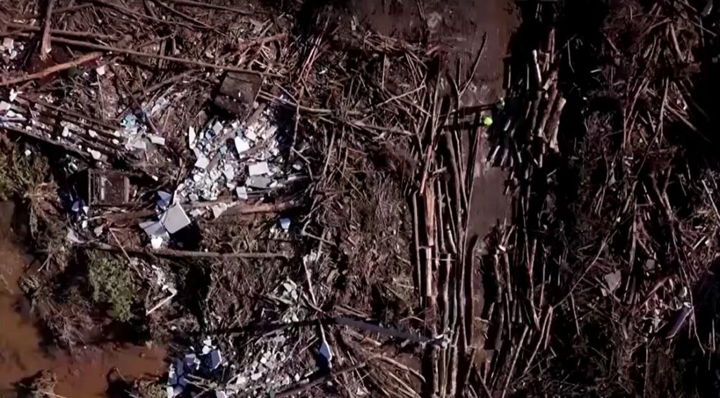 damages from landslide in Beijing