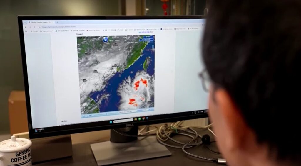 storm pattern shown in computer