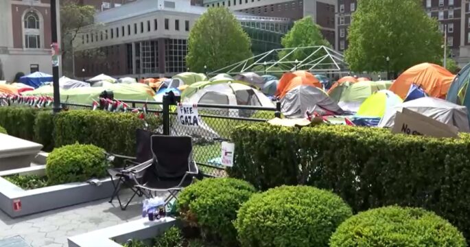 Encampment in Columbia Campus protesting for Palestine