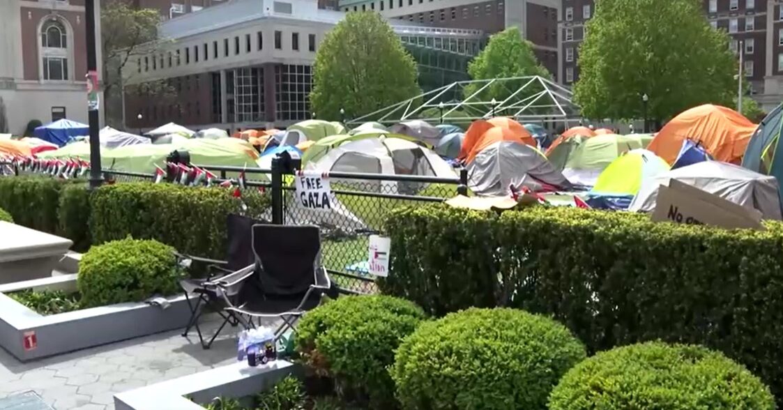 Encampment in Columbia Campus protesting for Palestine
