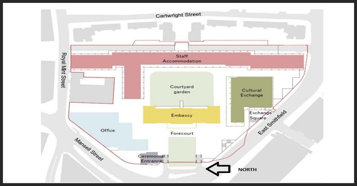 Proposed China embassy in London layout