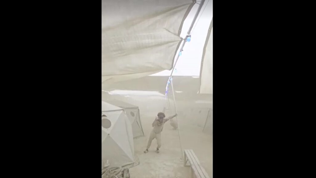 People hunker down as dust storm hits Burning Man Festival 