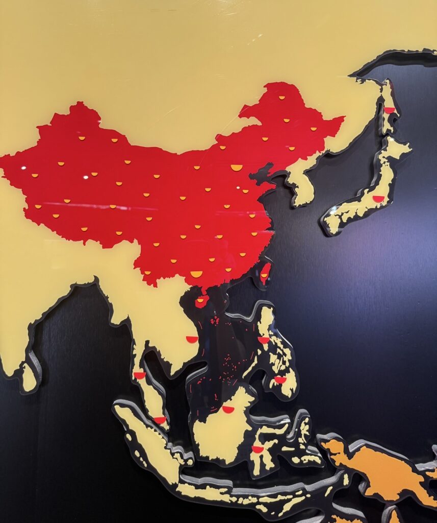 map of China rice noodle shops in China