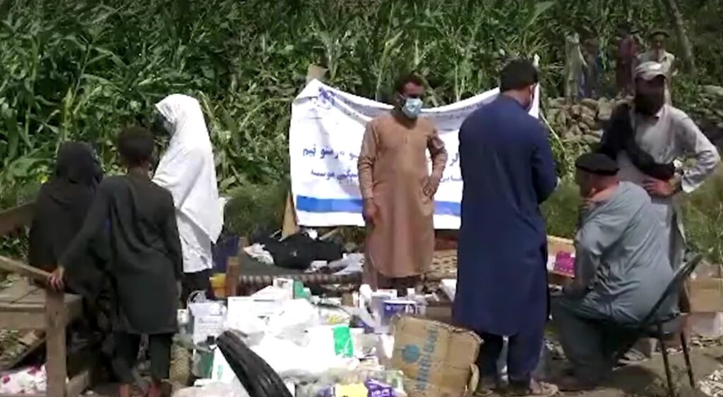 health care team at earthquake affected area in Afghanistan