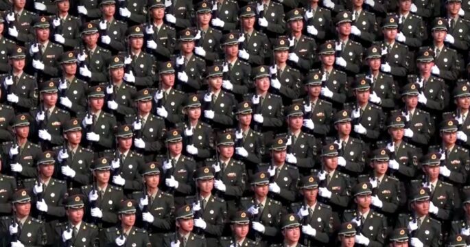 faces of China troops