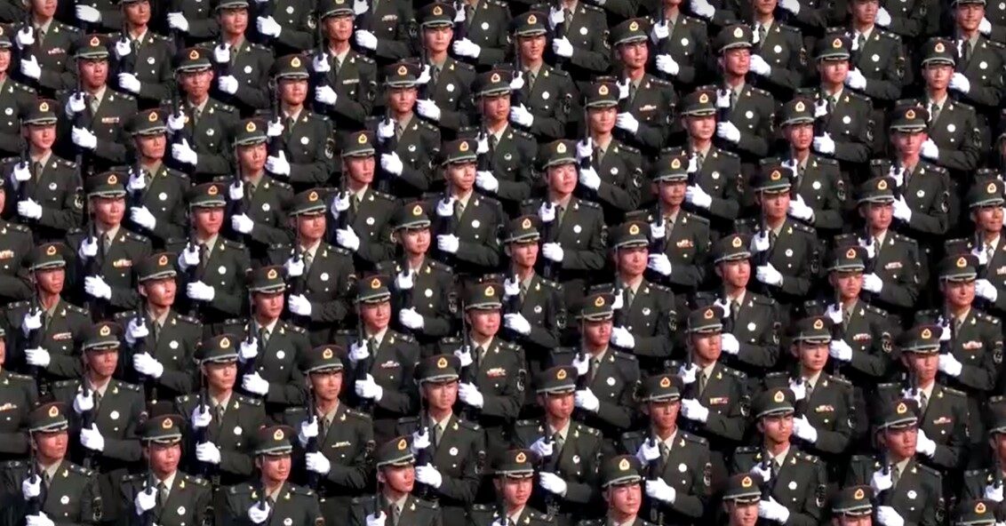 faces of China troops