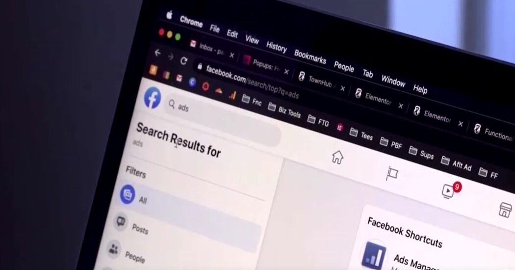 Search result in Facebook page