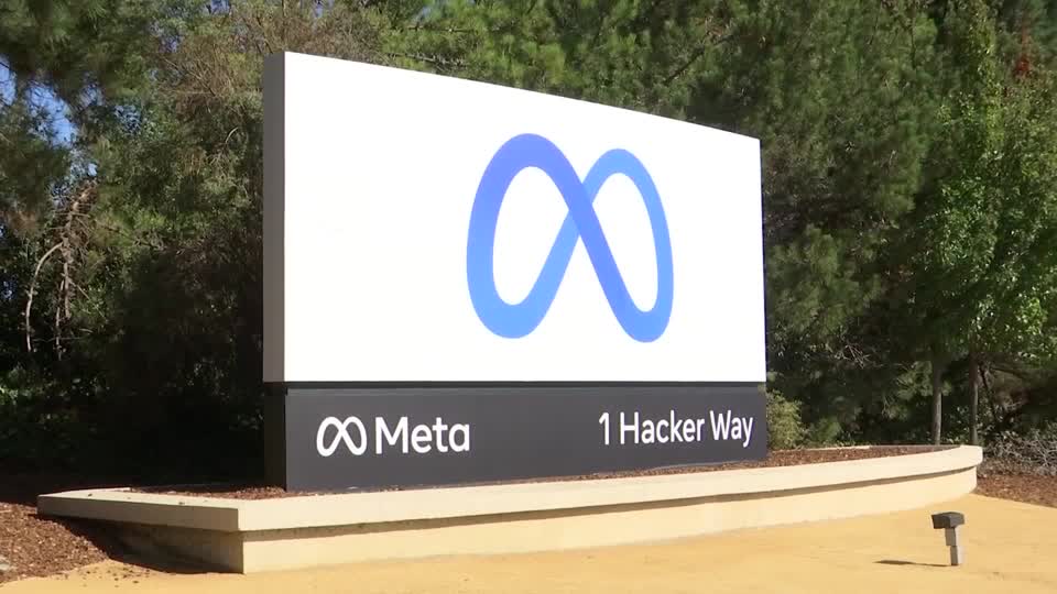 Meta sign outside headquarters