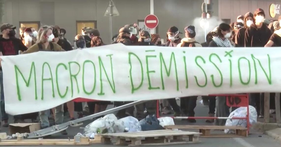 Protesters demand Macron resign