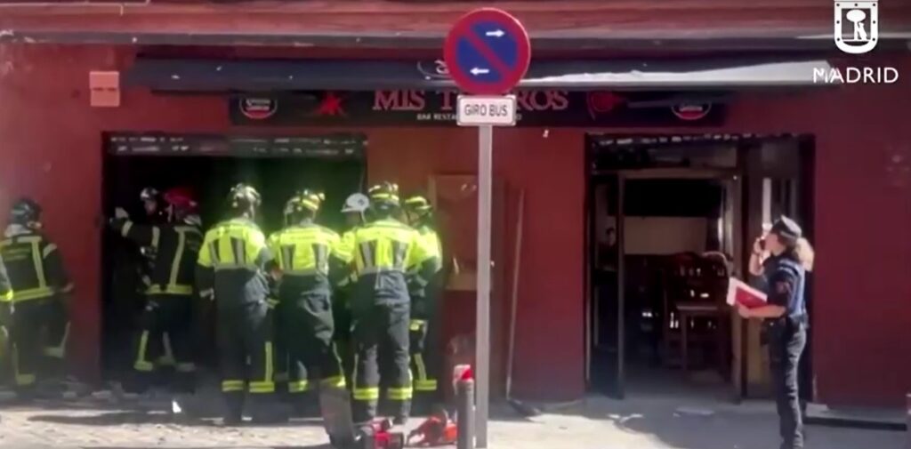 Bar and restaurant exploded in Madrid, Spain