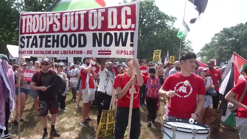 Washington DC residents rally against Trump's troop deployment to the city
