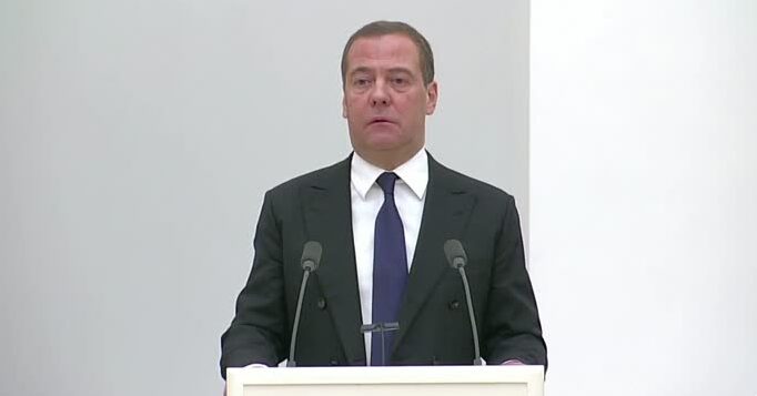 former Russian president Dmitry Medvedev Feb 21, 2022