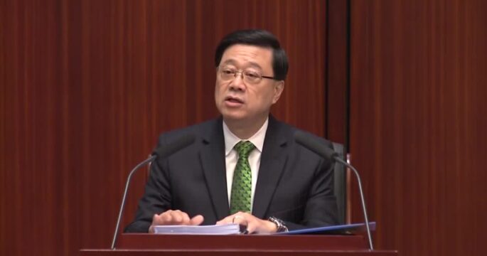 Hong Kong leader focuses on boosting economy, livelihoods