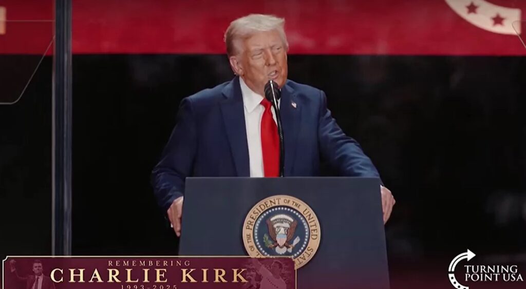 Trump speaks in Charlie Kirk memorial ceremony in Arizona