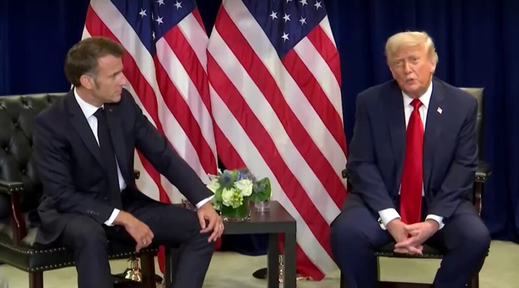 Macron, sitting next to Trump, says strategy in Gaza 'doesn't work to dismantle Hamas'